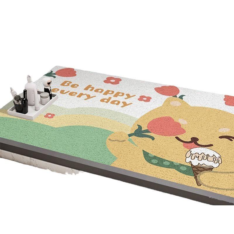 Cartoon Bathroom Floor Mats  Shower Room  Hollow Permeable Anti-slip Foot Mats  Easy To Repair  Cut Wire Ring Mats