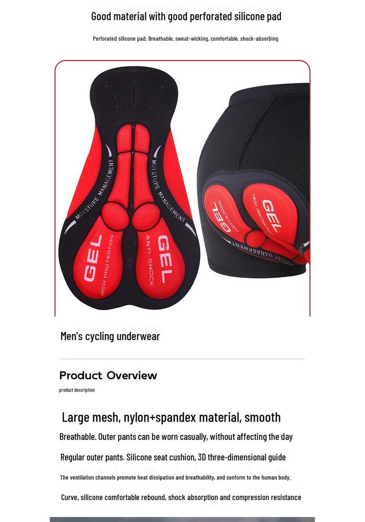 Breathable Mountain Bike Shorts with Sweat-Wicking and Padded Silicone Shock-Absorption