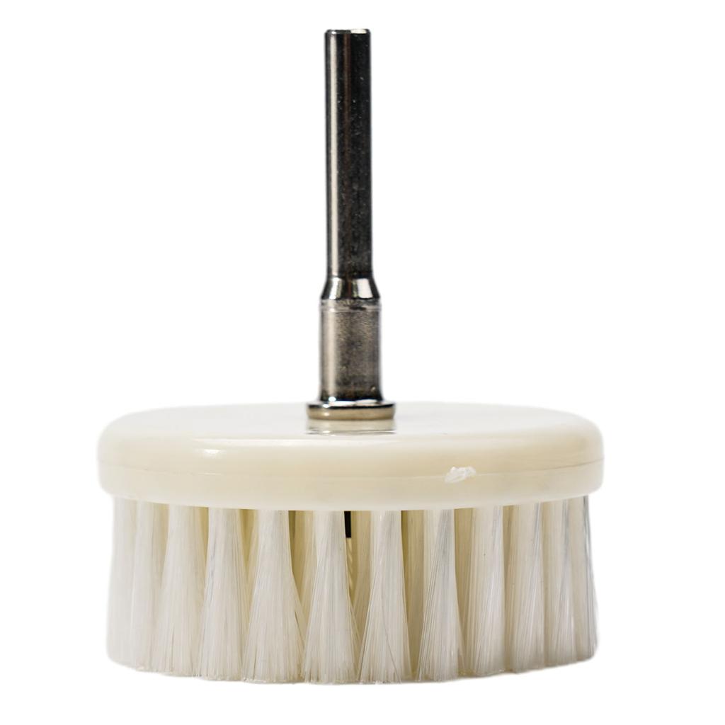 White Soft Drill Powered Brush Head For Cleaning Car Carpet Bath Surface Cleaning Of Fabric Sofa Carpet Leather Interior