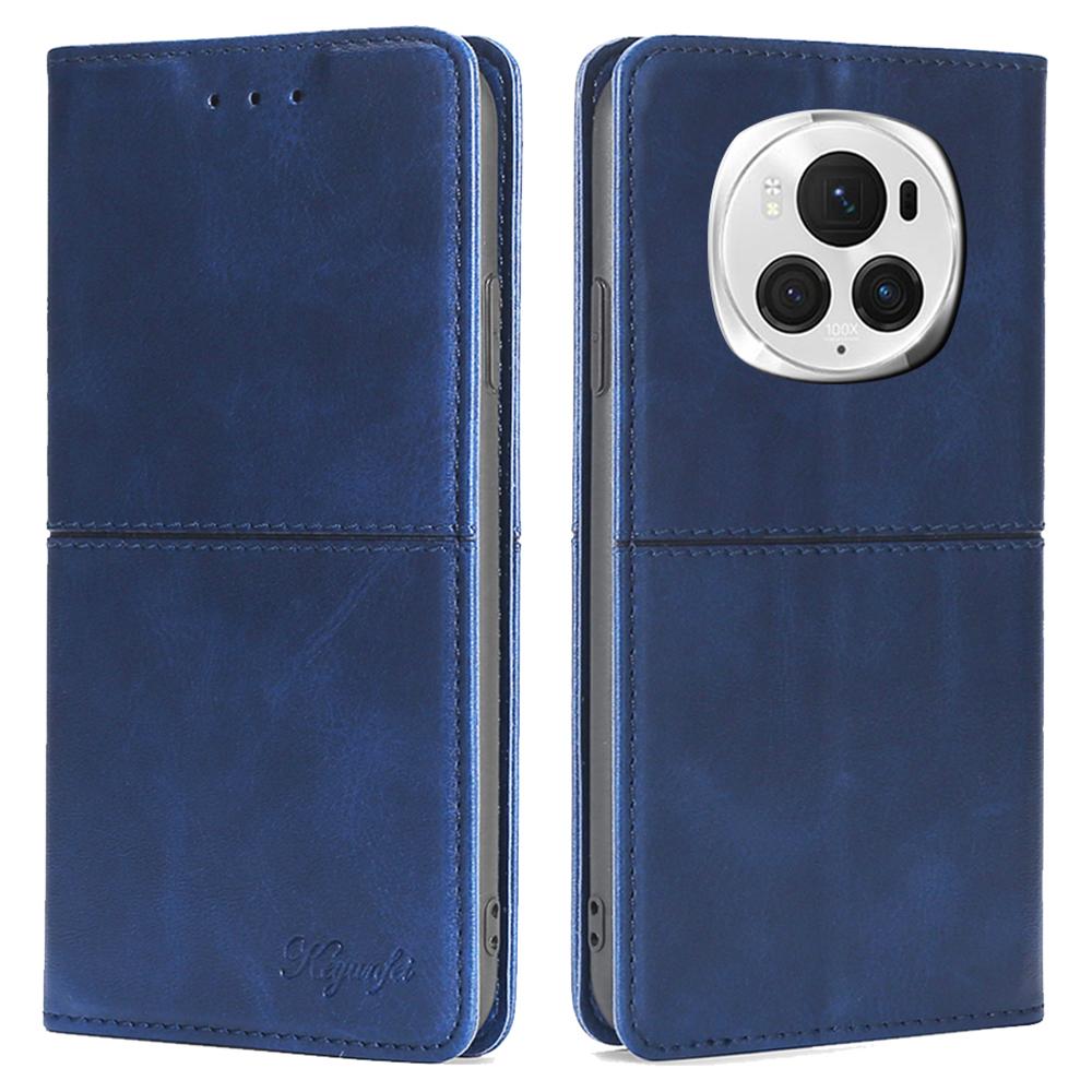 For Honor Magic6 Pro 5G Case Cowhide Texture Anti-Scratch Leather Phone Cover with Card Slots