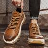 Podzim Zima Klasické Hnědé Boty pro Muže Vysoké Pohodlné Boty na Platformě Muži Šněrovací Pracovní Boty Ležérní Pánské Zapatos Hombre