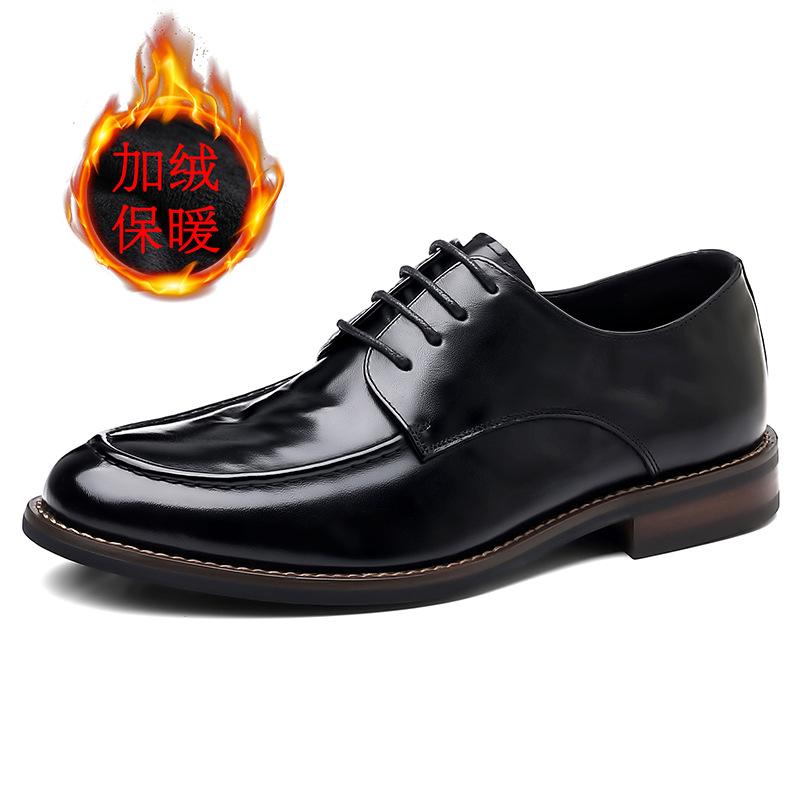 The first layer of cowhide men's high-end light luxury leather shoes solid wood solid foundation leather men's shoes casual single shoes