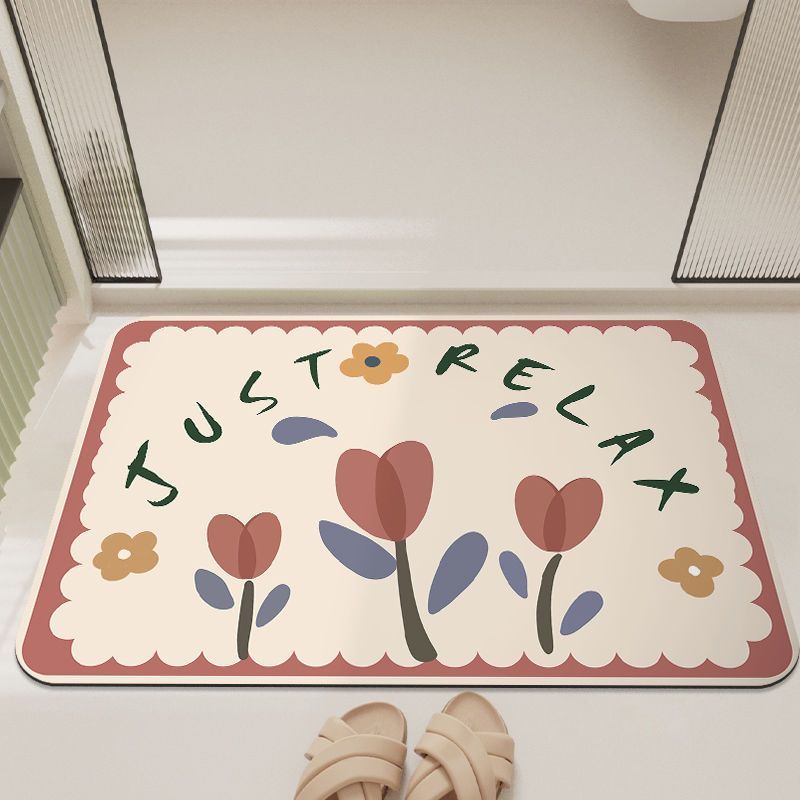 Bathroom absorbent floor mat, diatom mud quick-drying toilet, bathroom door non-slip mat, floor mat, foot mat