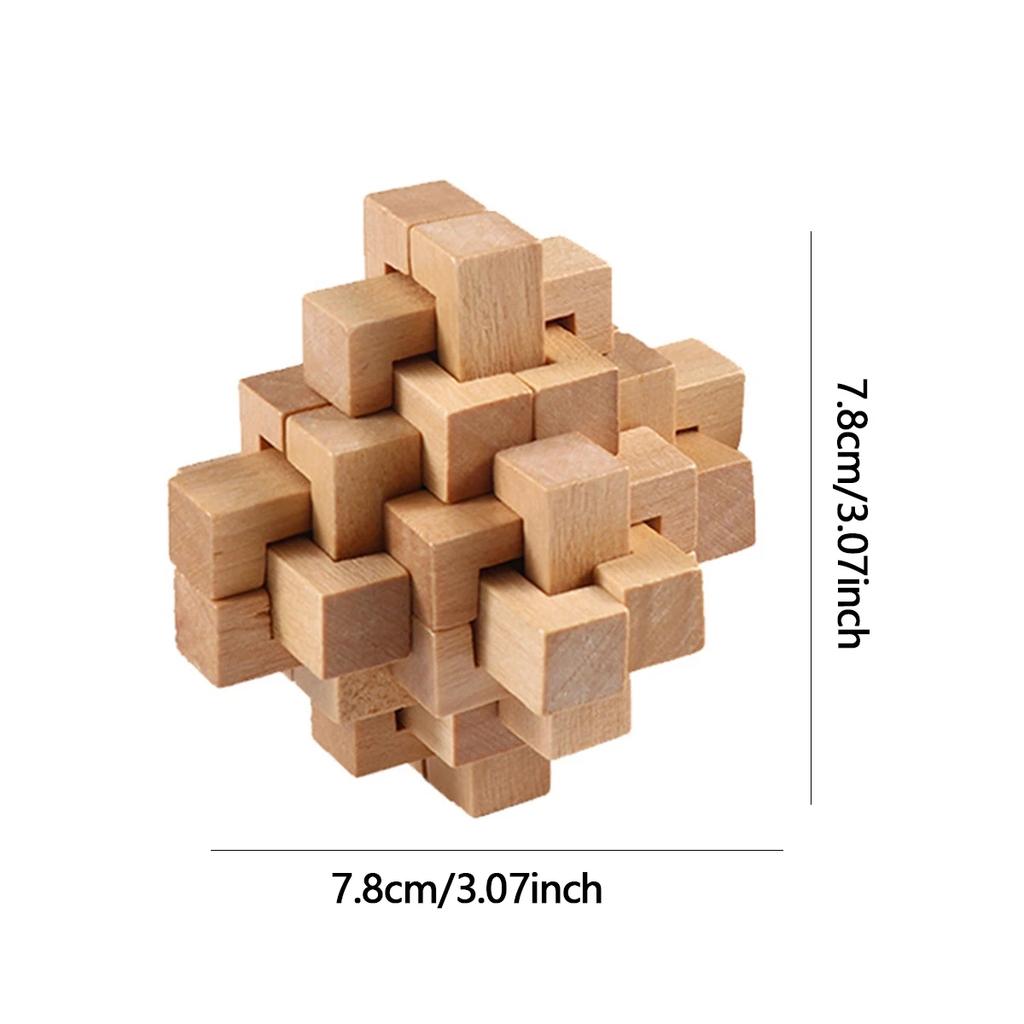 1pc-Wooden Kongming Lock Puzzle Toys - Enhances Cognitive Ability, and Boosts Creativity - Ideal for Learning and Entertainment
