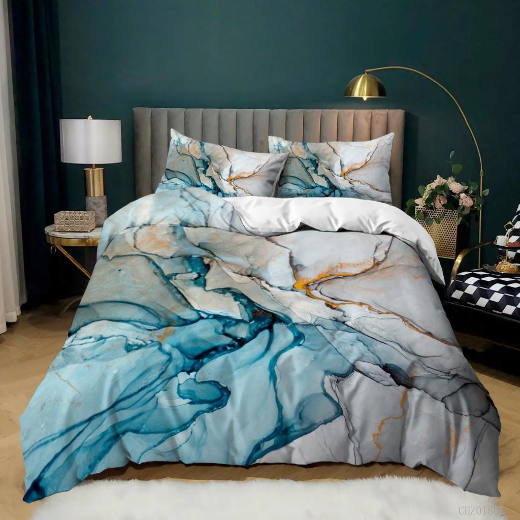 Home Textile Marble Texture Three-Piece Gradual Change Quilt Cover Digital Printing Bedding Batch