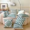 Bestickte grüne geometrische Muster Kissenbezüge Nordischer Stil Boho Kunst Dekorative Wurfkissenbezüge für Wohnzimmer Schlafzimmer