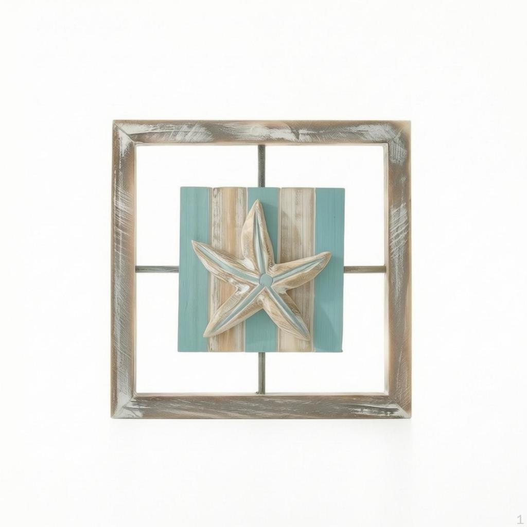 Framed Wall Art with Coastal Decoration Nautical Wooden Plaque BeachThemed for Farmhouse Vintage