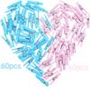 120Pcs Blue and Pink Gender Reveal Clothespins Baby Shower Clothes Pins Plastic Small Clips with Jute Twine for Party Favors