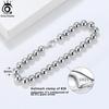 Orsa Jewels 925 Sterlingové Stříbro Italský 4mm / 6mm Korálkový Kuličkový Řetízek Náramek Pro Ženy Muže Náramky Šperky Velkoobchod Sb103