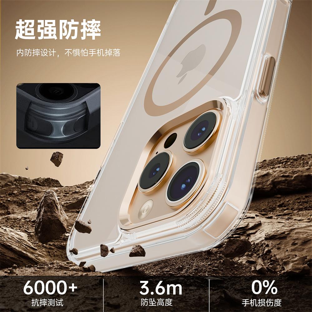 Luxury Magnetic Transparent Phone Case for iPhone 16 11 12 13 14 15 Pro Max Magsafe Wireless Charge Shockproof Clear funda Cover