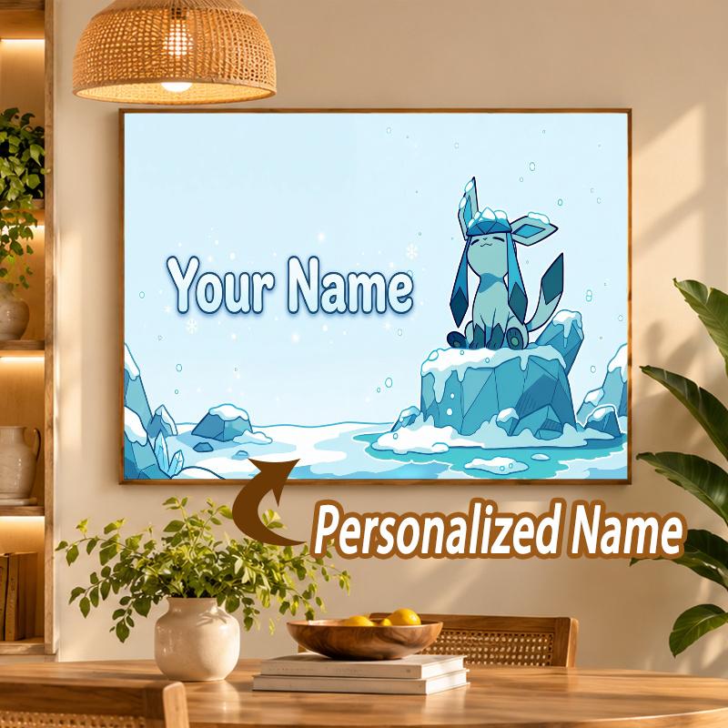 Glaceon Custom Name Diamond Painting Personalized 5D Full Drill DIY Diamond Art Home Decor