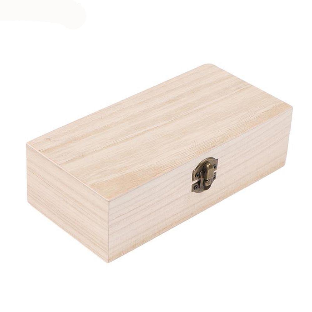 New Tung Wood Rectangular Wooden Storage Box Retro Wooden Box Gift Clamshell Wooden Box Set Storage Decoration Cosmetic