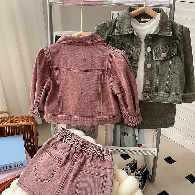Mädchen Neue Mode Jeansjacke & Rock Zweiteiliges Set - Trendige Herbstbekleidung GC0238