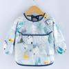 Baby Kids Toddler Long Sleeve Scarf Waterproof Art Smock Feeding Bib Apron Pocket Infant Boys Girls Burp Cloth Bandana Bibs
