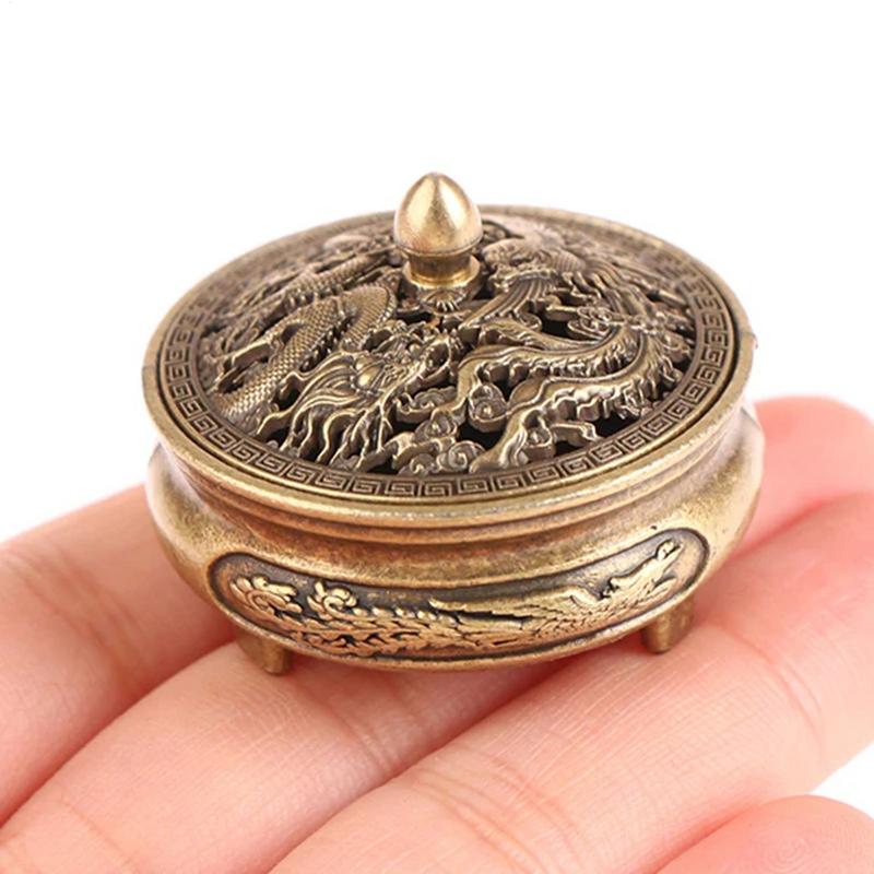 Incense Burner Decor Metal Incense Holder Ornament Detachable Lid Design Desktop Decoration For Yoga Room Tea Room Balcony