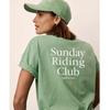Sunday Riding Club American Vintage Sports Style Casual Letters Print Pure Cotton Short Sleeve T-shirt Women