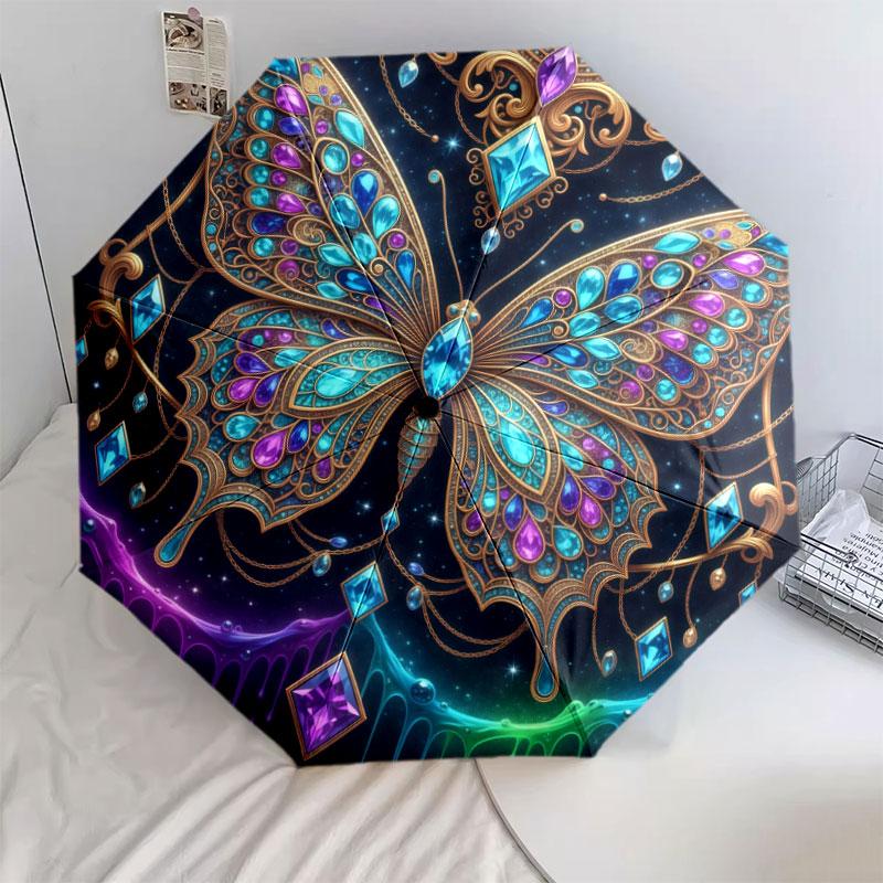 Enamelinsects Pattern Pattern New Style Umbrella, 1 Piece Automatic Folding Umbrella, Portable Travel Umbrella, Outdoor Umbrella, Birthday Gift