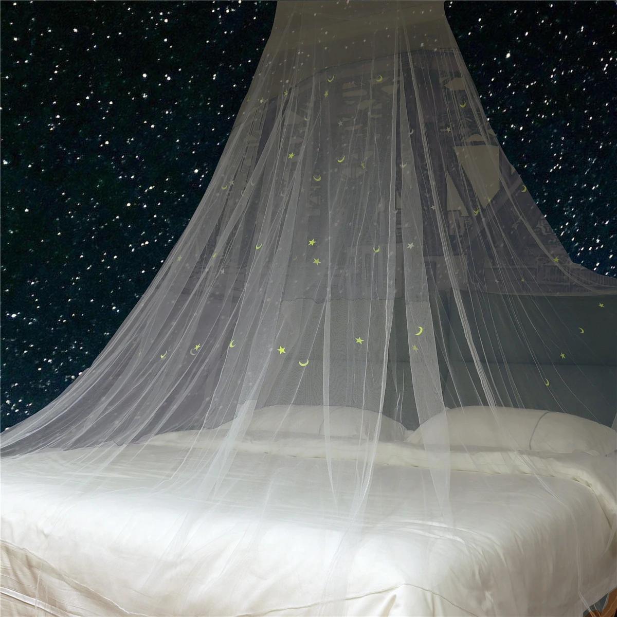 

Bed Canopy with Fluorescent Stars Glow in Dark for Baby, Kids, Girls, Starry Night Mosquito Net Fit The Baby Cribs, Kid Beds