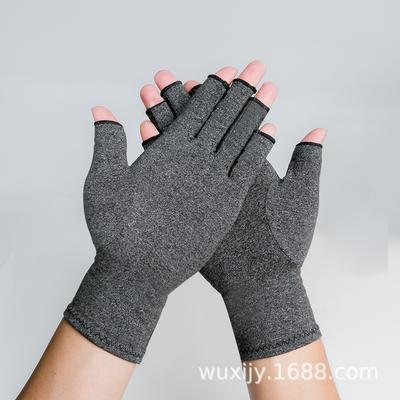 Compression Arthritis Gloves, Fingerless Hand Support for Workout, Cycling, Weightlifting, and Gym
