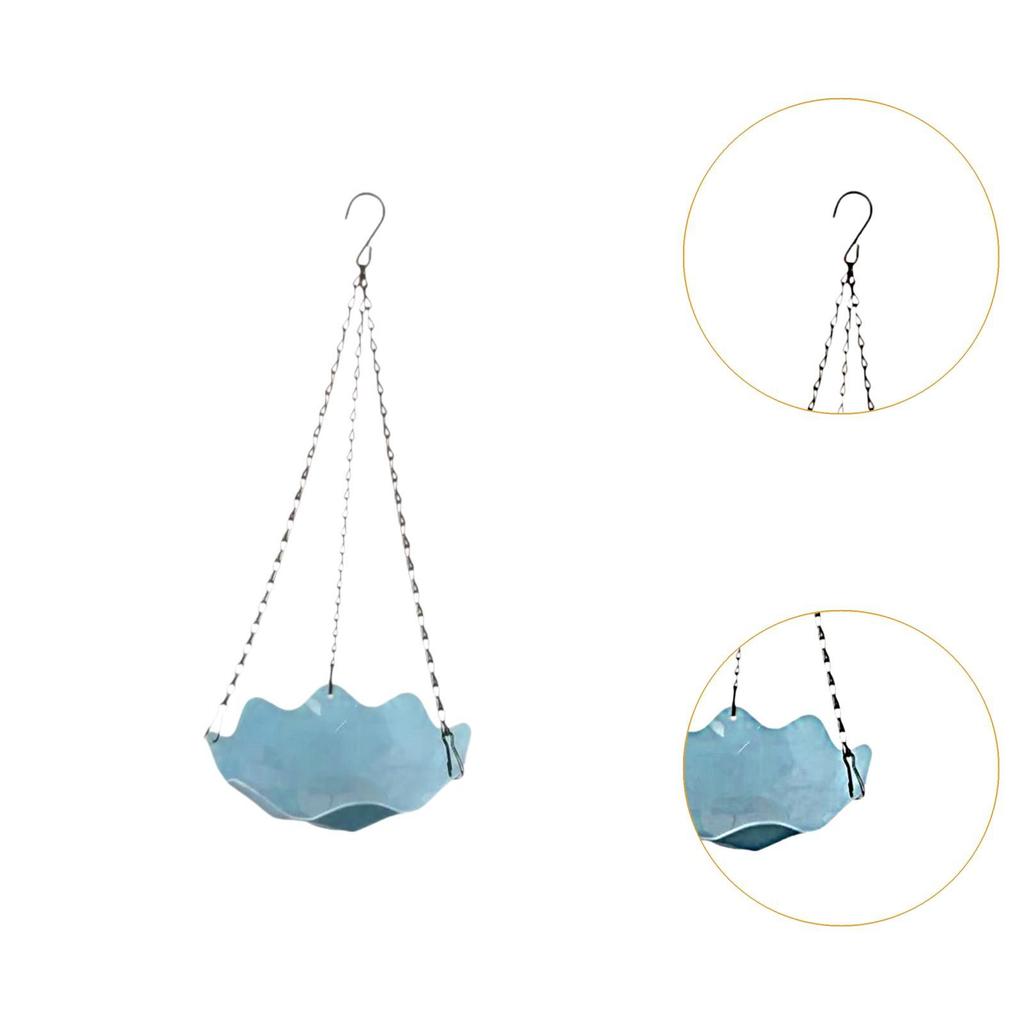 Hanging Bird Bath Birds Feeding Tray with Chain Garden Decor Sturdy Platform Tray for Parrot Garden Outside Yard Outdoors