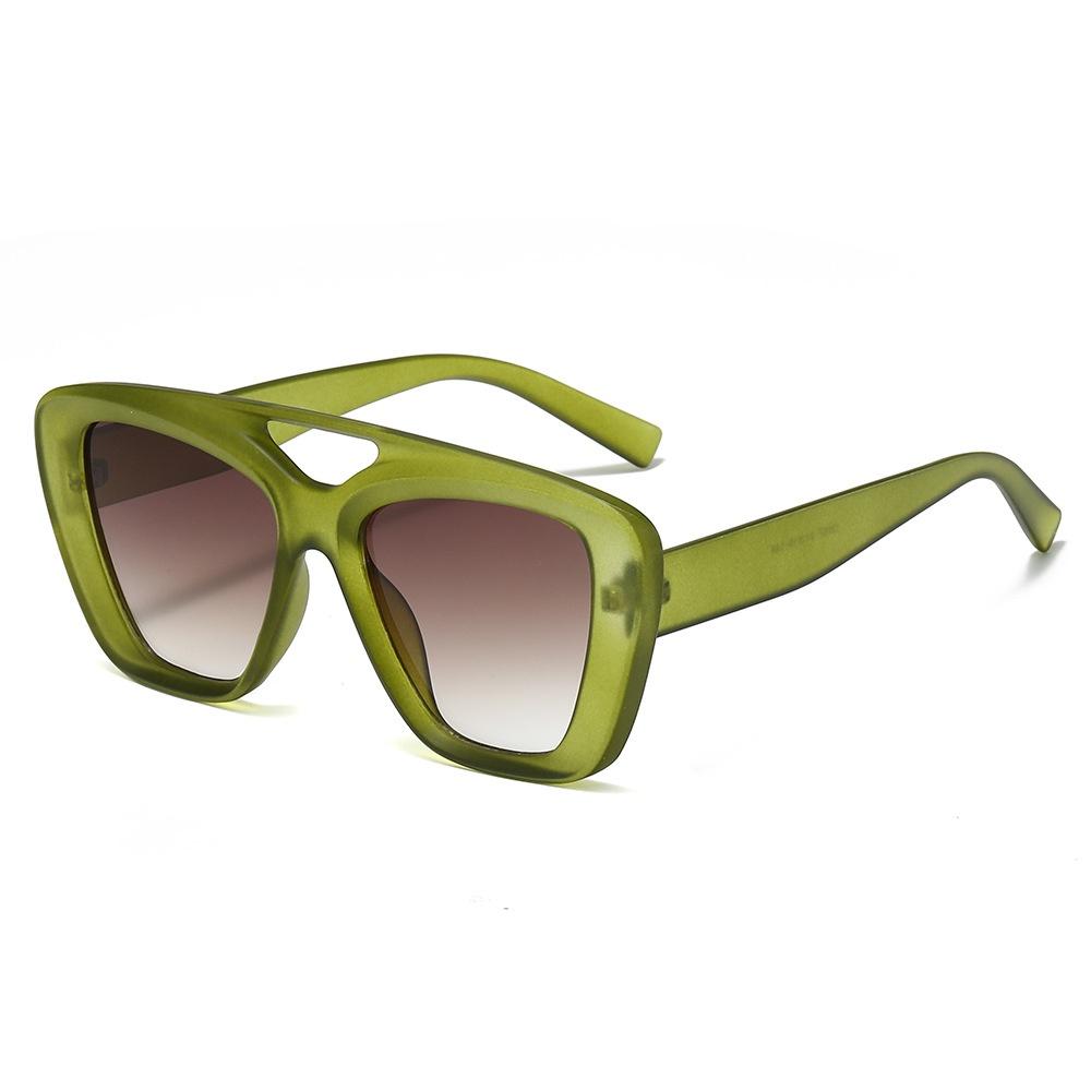 New Luxury Double Beam Gradient Irregular Square Women Sunglasses  Retro Jelly Color Design Sun Protection Men Glasses Uv400