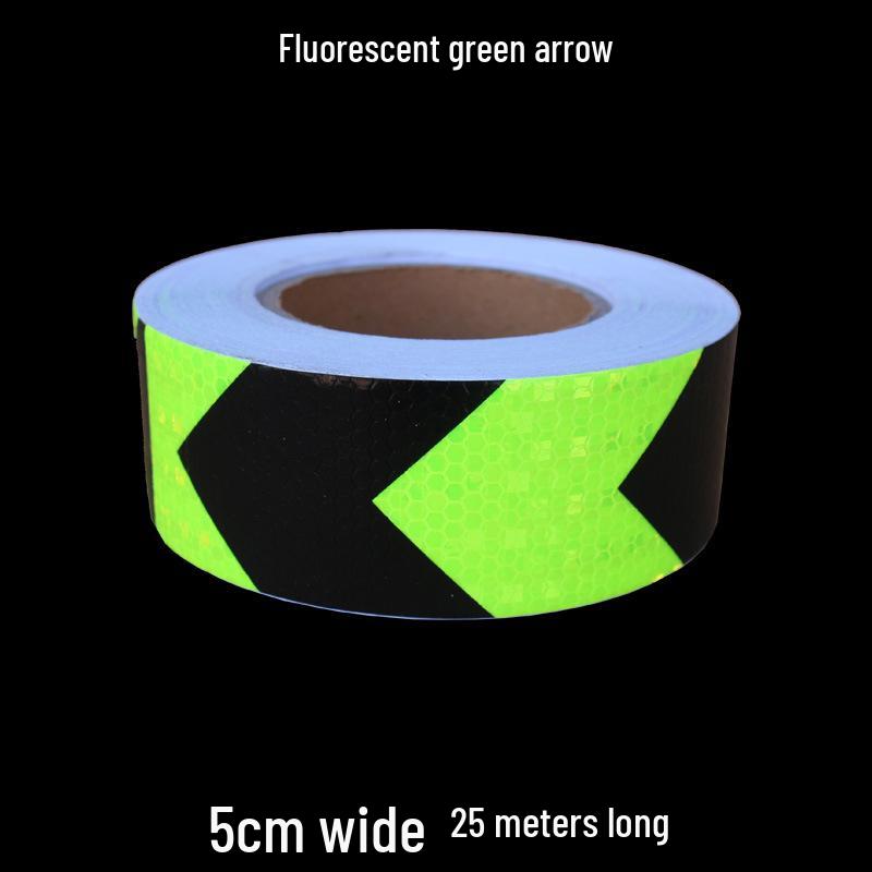 5cm Black Yellow Reflective Honeycomb Arrow Warning Tape Car Sticker