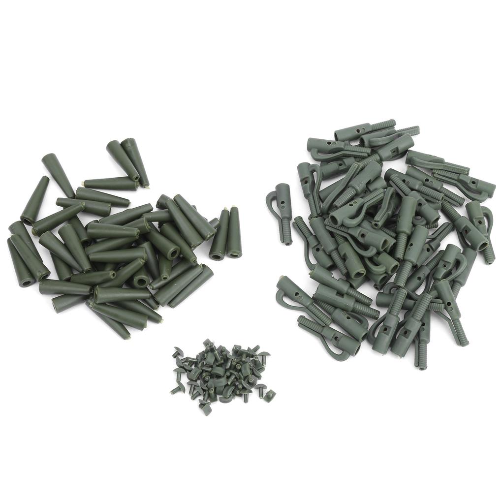50er Set Europäisches Angelzubehör Karpfen Sicherheitsclips Schwanzkonus Grasgrün