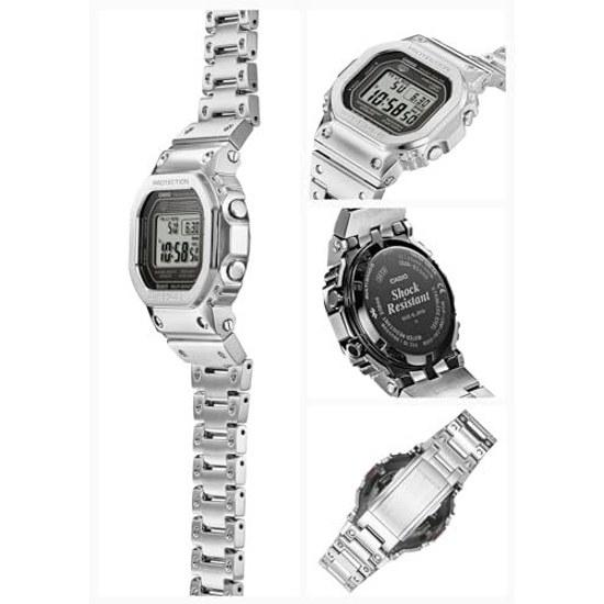 Casio G-Shock wristwatch Bluetooth full metal radio solar model GMW-B5000D-1JF men silver.