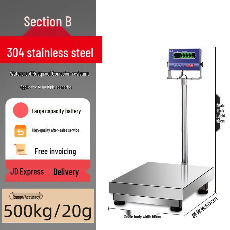 Haozhan Stainless Steel Waterproof Digital Platform Scale (CN version)