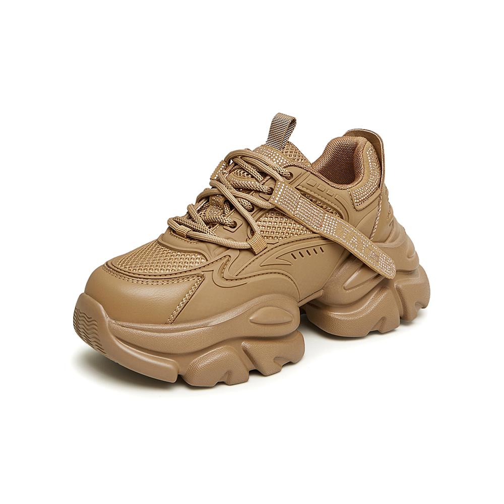 Tata/He She 2025 Spring Fashion Simple and Versatile Casual Thick Soled Dad Shoes