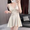 New Live Broadcast Women's Ice Silk Nightdress, Sexy Lace Suspender, Summer Thin Pure Desire Pajamas, Loungewear, Hanging Skirt