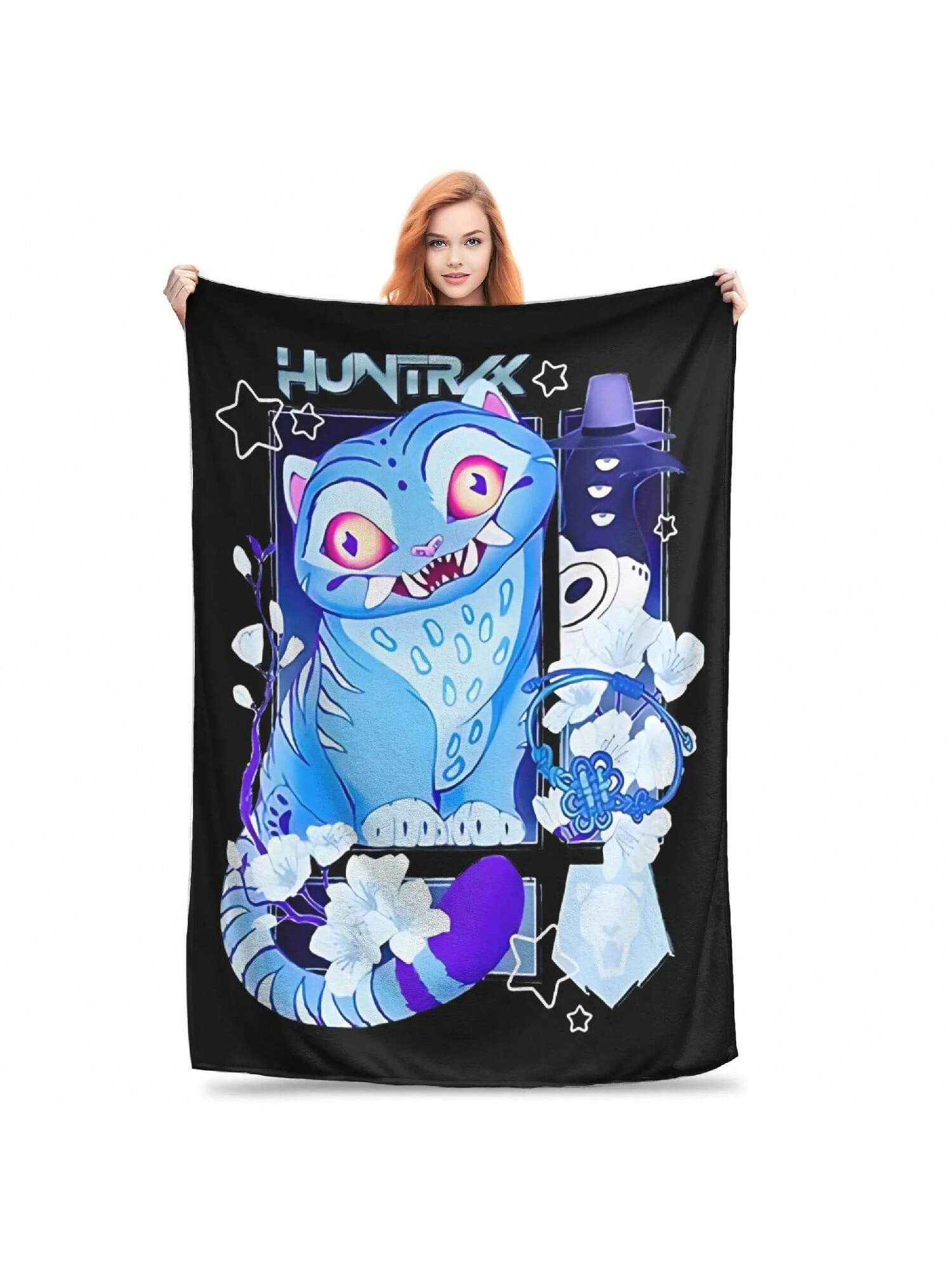 

Kpop Demon Tiger Derpy The Tiger And Bird Blankets Flannel Print Super Warm Throw Blankets For Bedding Car Rug Piece 75X95CM сірий колір