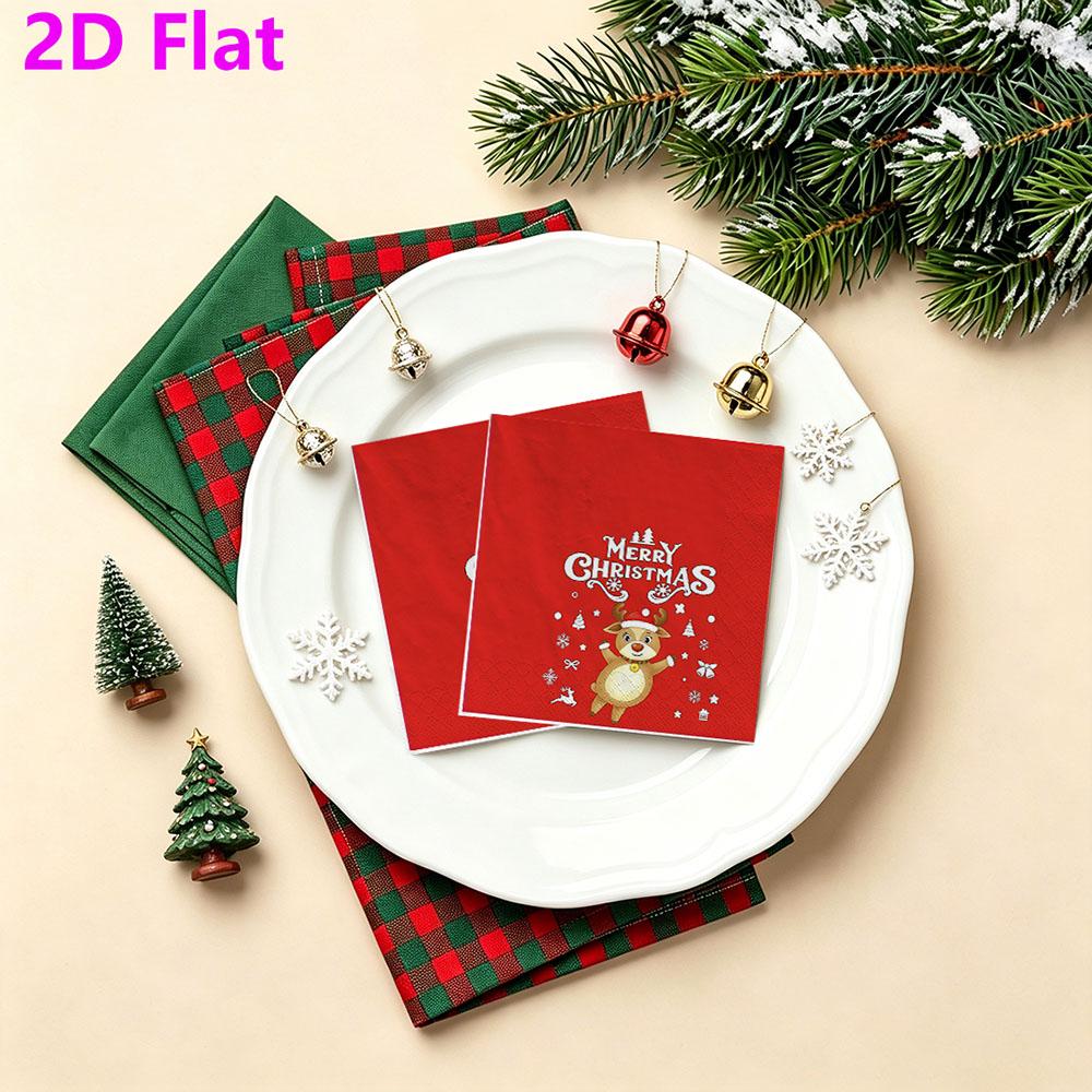20pcs Disposable Napkins with Christmas Collection Pattern Print for Wedding,Parties,and Daily Use for Thanksgiving Fall Christmas Table Decoration