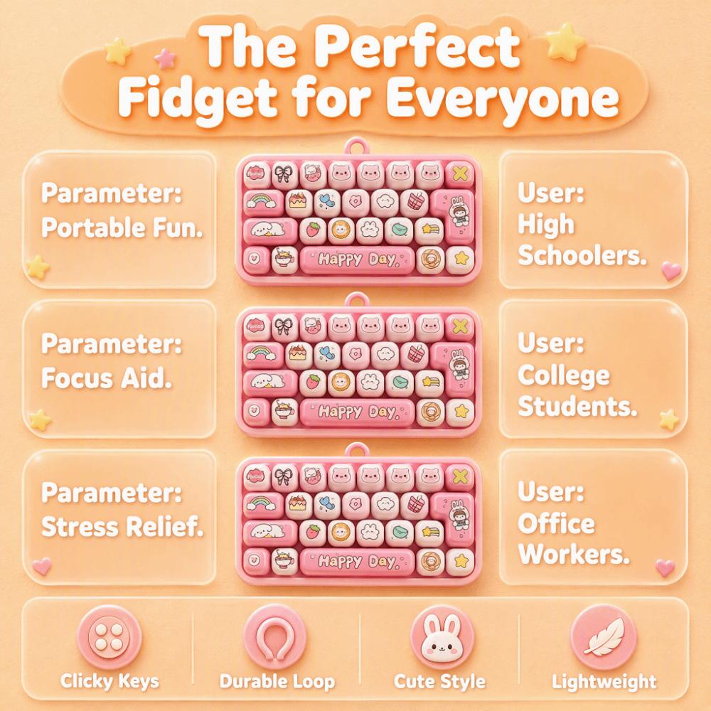 26-Tasten Mini-Tastatur Anhänger Transparente Zweifarbige Tastatur Schlüsselanhänger Kinder Tasche