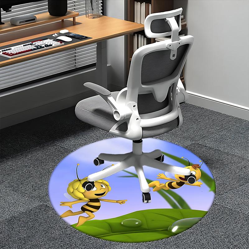

Bee Happy Chair Mat - Round Carpet for Home Decor, Office Use, Gift Idea - Suitable for Bedroom 80cm