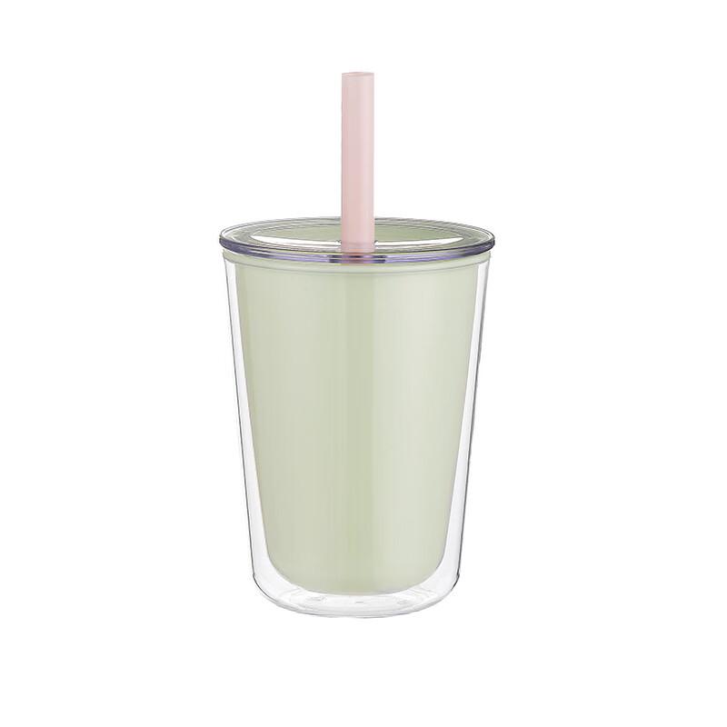 Huawensen Double-Layer Plastic Straw Cup
