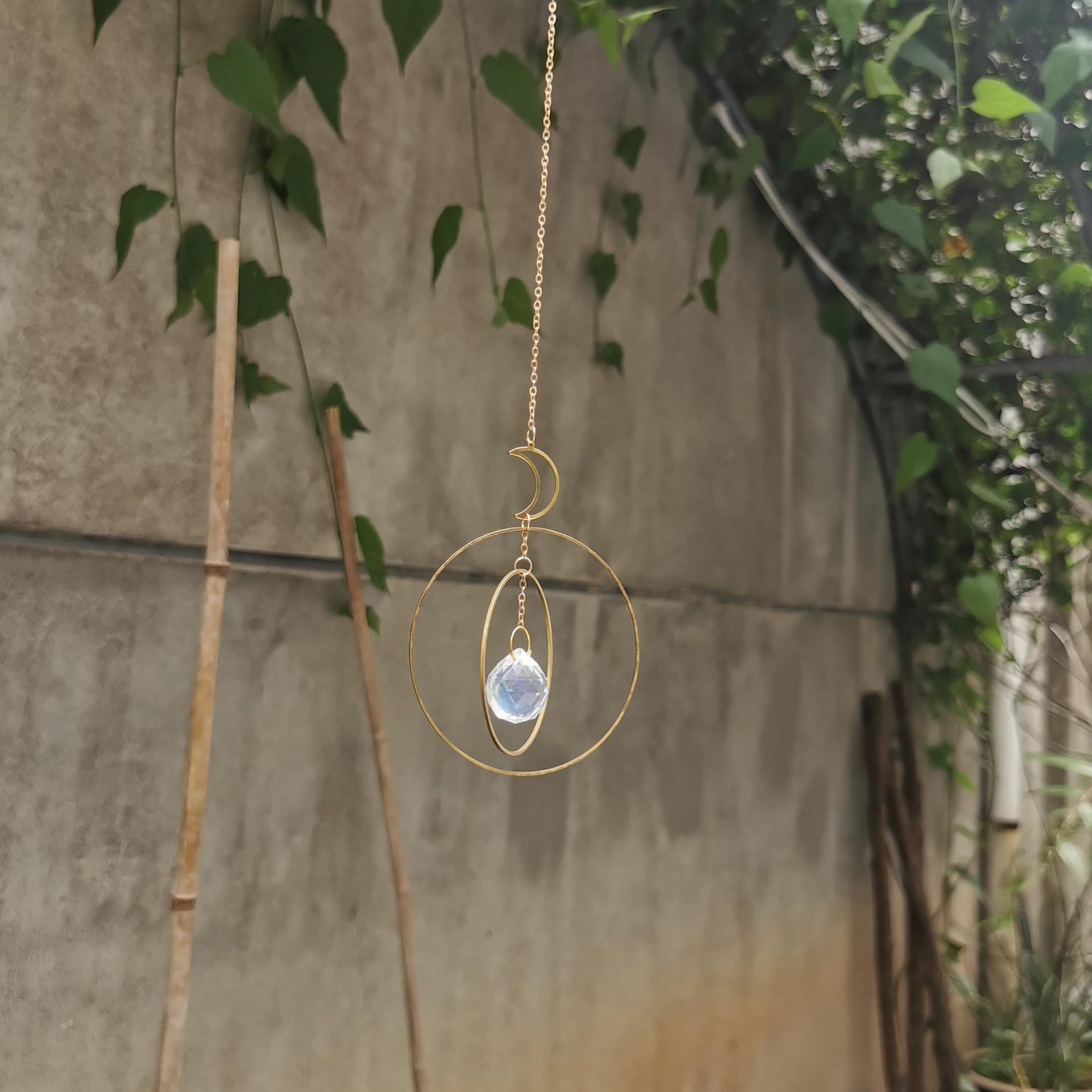 

Crystal Color Catcher Ornament with Copper Fittings - Garden Pendant Decor