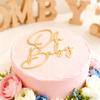 Acrylic Gold Oh Baby Cake Topper, Baby Welcome Party Cake Decoration Acrylic Cake Decoration for Baby Shower Gender Reveal Birthday Party Supplies