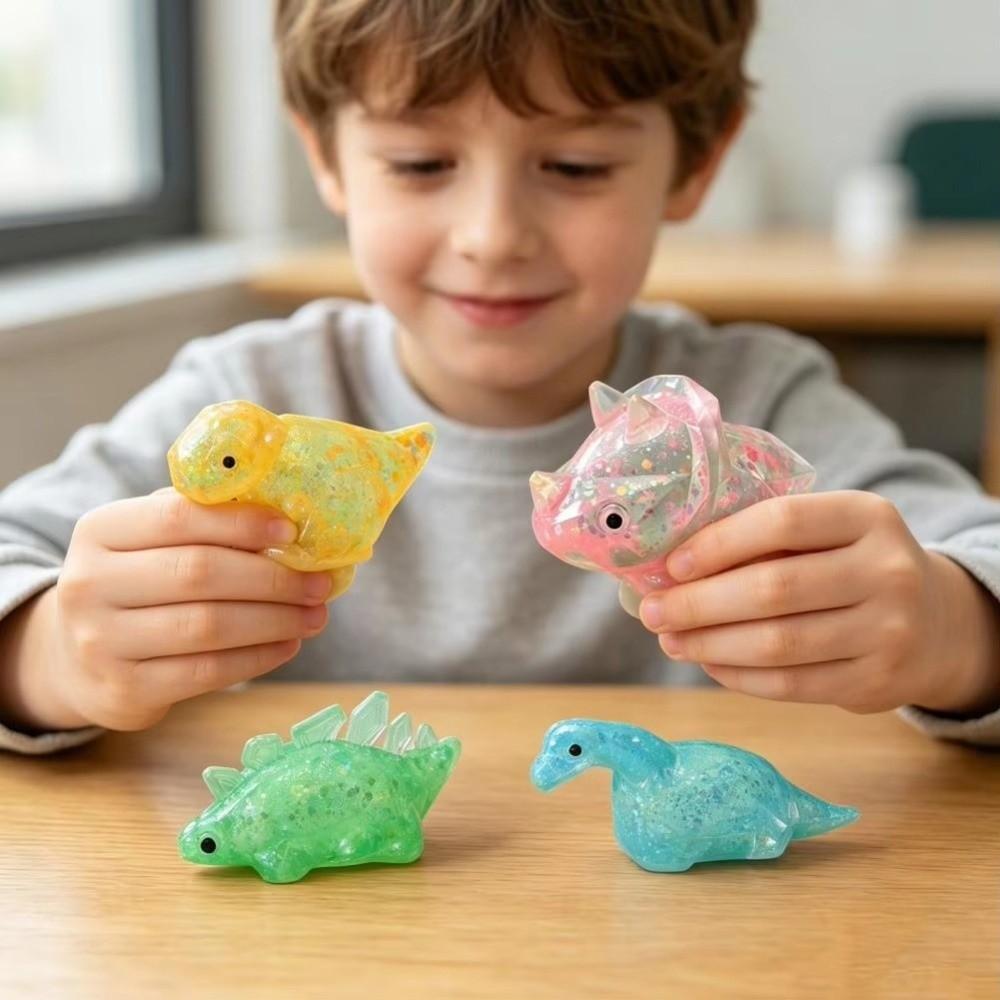 Glitter Dinosaur Squishy Toys Stress Relief Sensory Toys  For Stress Anxiety Relief