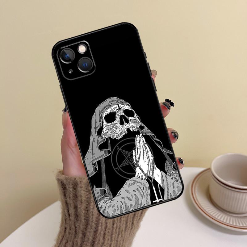 Horror Manga Style Phone Case For iPhone 17 Pro Max 14 13 12 11 15 16 Pro Max mini Plus 16e 17 Air Cover Funda
