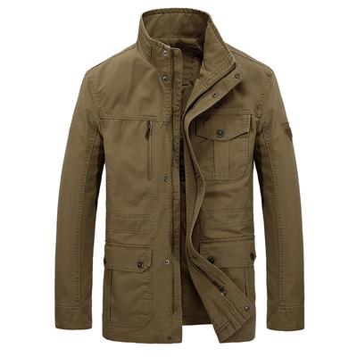 Jaqueta masculina média e longa, tamanho grande, meia-idade, solta, fina, primavera e outono, casaco casual, roupas masculinas