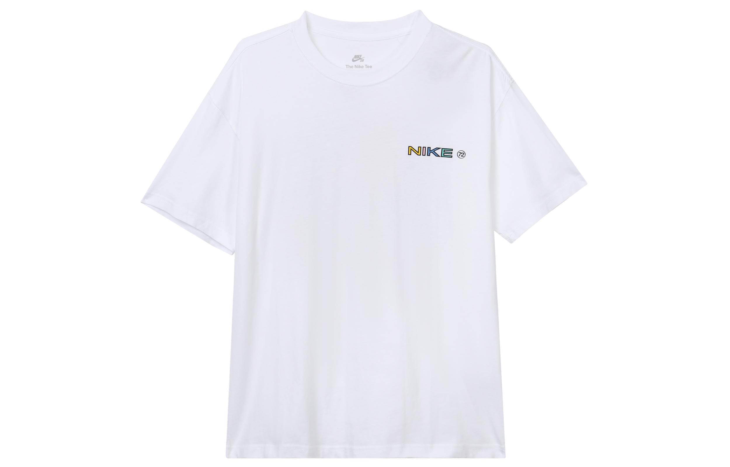 

Nike T Shirts Men s White Crew Neck Moderate Straight Fit DR7762-100 XL