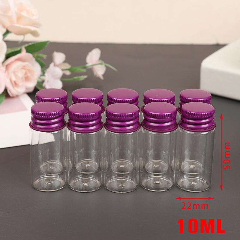 10 Kusů 5ml/7ml/10ml/14ml/18ml/20ml Skleněné Lahvičky Hliníkovými Víčky Malé Mini Skleněné Skleničky 6 Velikostí U-pick
