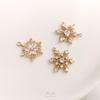 14K Gold-Plated Snowflake Pendant with Zircon for DIY Jewelry