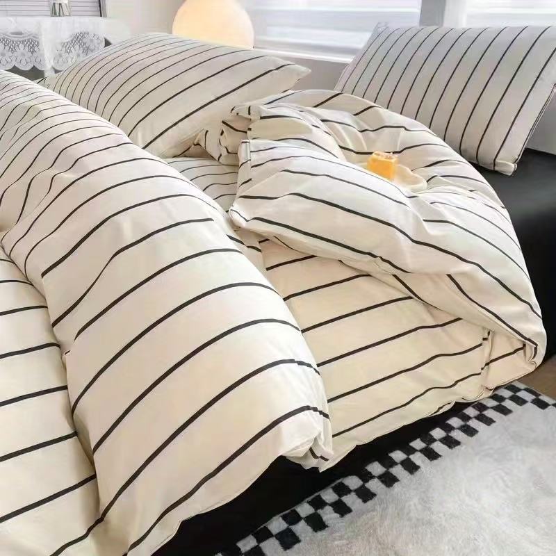 Ins Korean Pastoral Flower Bedding Set Purple Bed Flat Sheet Pillowcase Twin Full Queen Size Bed Linen Women Girls Duvet Cover