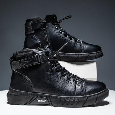 Zapatos de Cuero de Calidad para Hombre Tendencias 2024 Botas de Motociclista Chelsea Botas de Caña Alta Impermeables Cómodas Plataforma Bota de Seguridad para el Trabajo