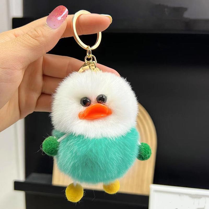 Plush Duckling Keychains Cute Cartoon Doll Keyring Soft Duck Key Chain Pendant For Women Girls Bag Car Trinket Gifts