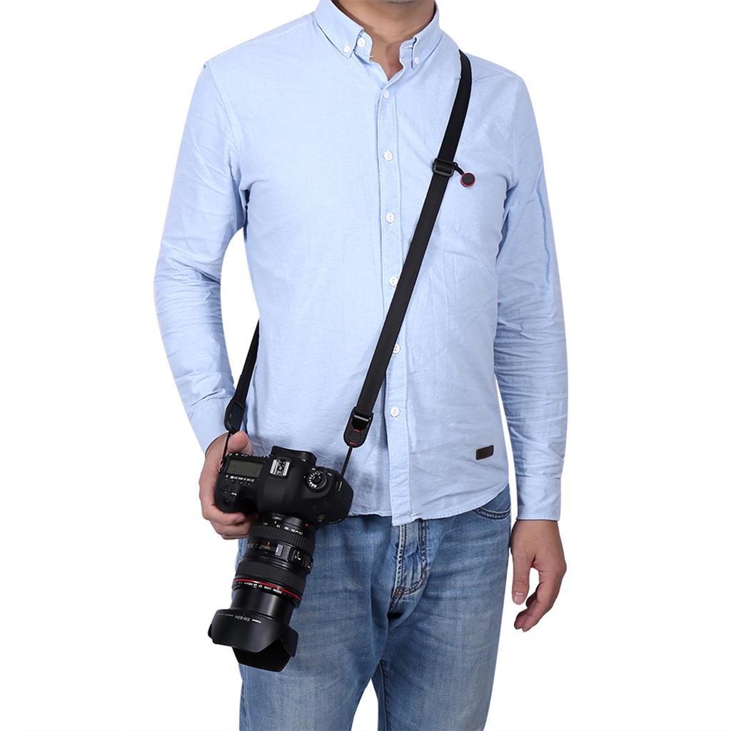 Black Adjustable Camera Shoulder Strap Sling With Quick Release Buckle For Digital Cameras
