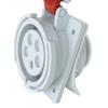 Industrial Red Angled Panel Power Socket 32A 5P 400V Ip67