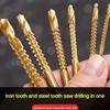 6Pcs HSS Twist Drill Bits Set Titanium Coated Drill Bit 3-8mm Serrated Grooving Spiral Jagged Saw Drill Bit Composite Drill Bits